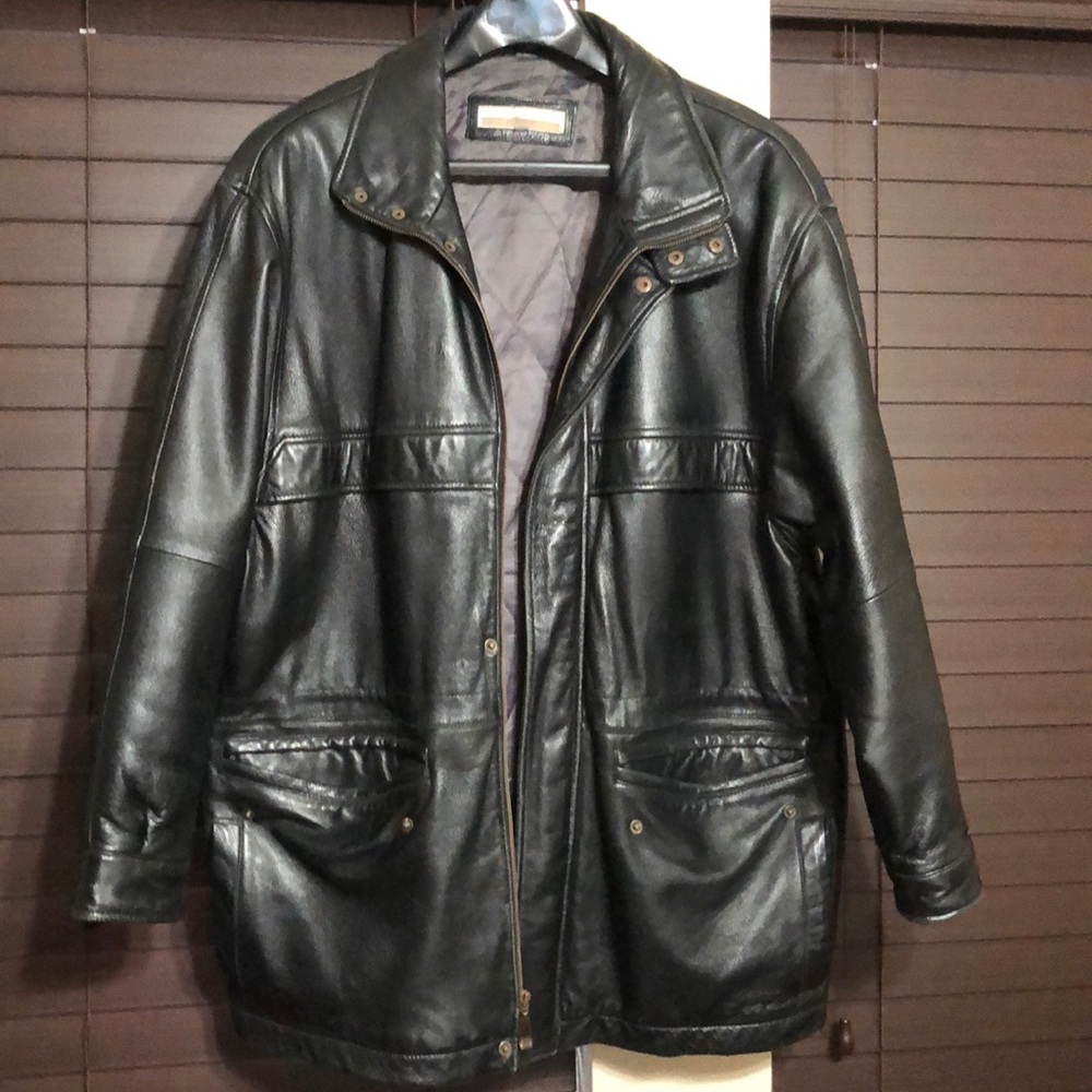 Leather Black Coat/ Jacket